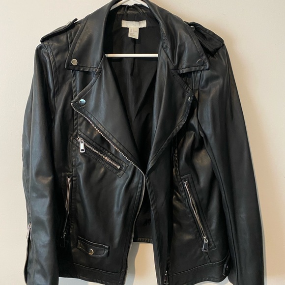 H&M Jackets & Blazers - H&M Faux Leather Moto Jacket